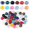 6pcs 14x8mm Natural Stone Beads Amethyst Tiger Eye Agate Jade Abacus Shape Big Hole Loose Beads for Jewelry Making DIY Bracelets