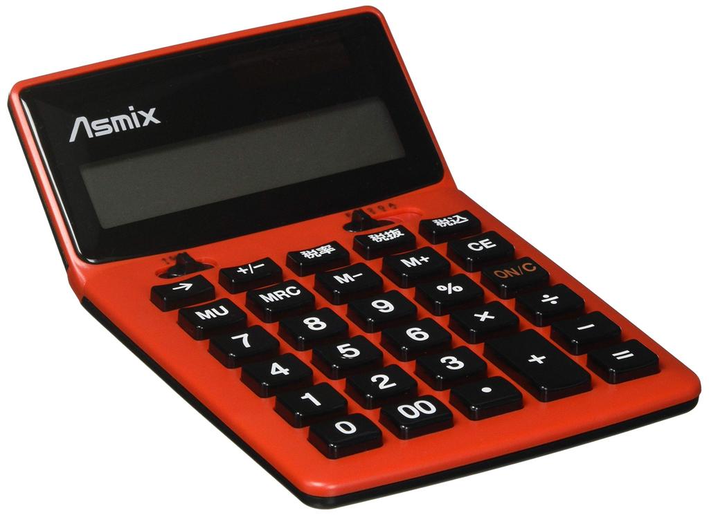 Asuka Tilt Calculator C1235R Red 12-digit