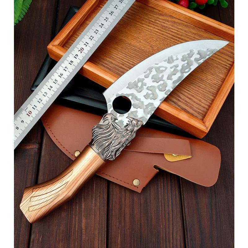 Stainless Steel Butcher's Boning Knife Meat Cleaver Kitchen Knife Vegetable and Fruit Slicing Knife with Cover