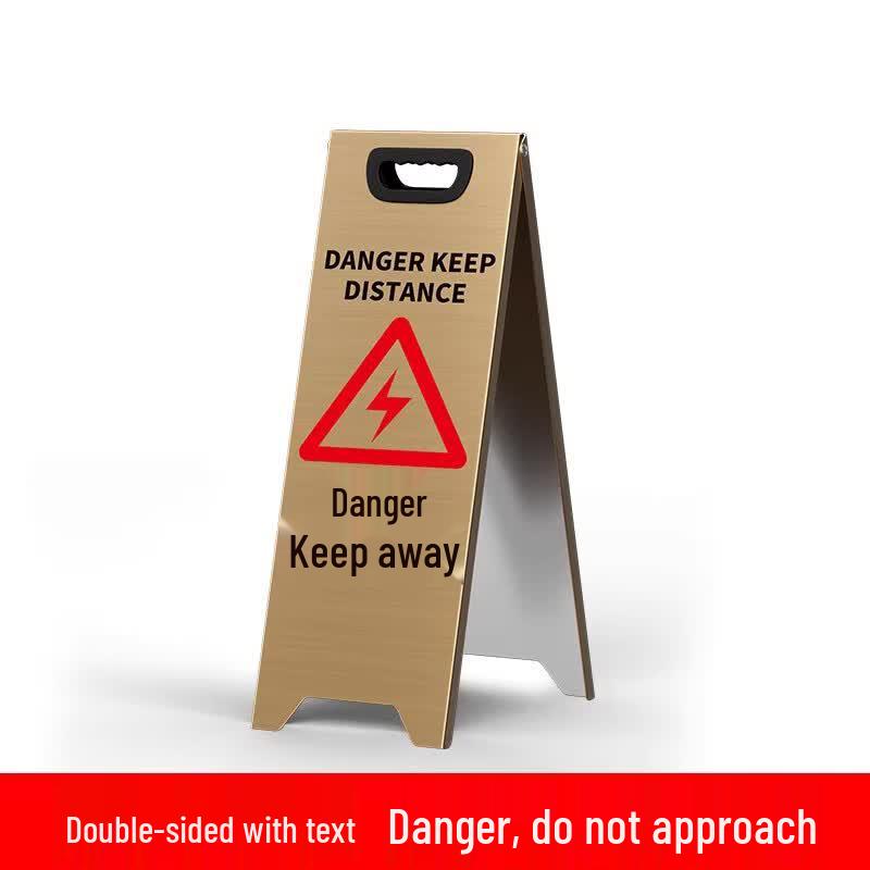 Stainless Steel Caution Wet Floor Warning Sign