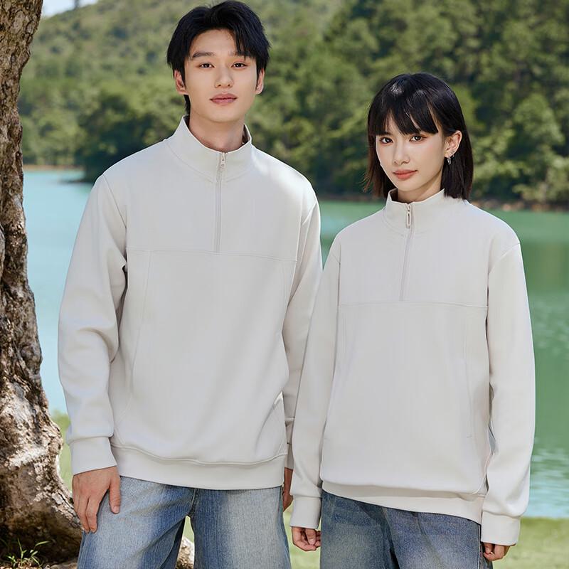 

Унисекс пуловер с воротником-стойкой на молнии до половины M