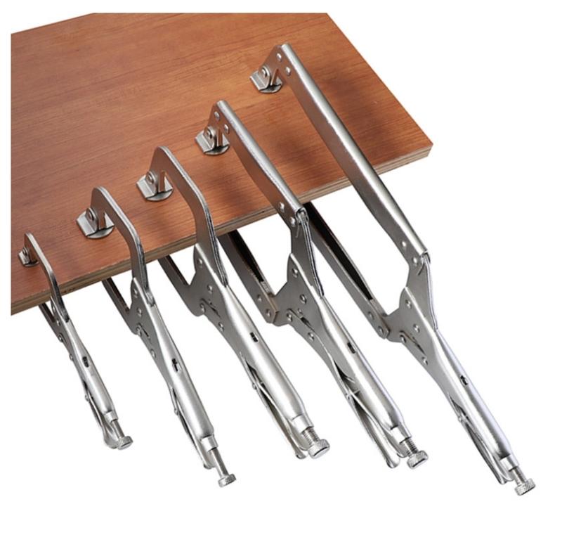 Locking C Clamp Locking Pliers Adjustable Welding Clamps Vises Regular Tip and Swivels Pad for Shop Home Farm Automotive