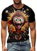 Funny Monkey Graphic 3D Printed T-shirt For Men Causal Short Sleeve Oversized Pullover Tshirts Top New In Men's Monkey Tee Shirt