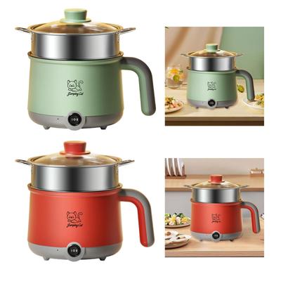 Elektrischer Hot Pot mit Dampfgarer, Kochtopf, Multifunktions-Nudeltopf, antihaftbeschichteter Elektroherd für Ramen, Steak, Knödel, Suppe, Eier