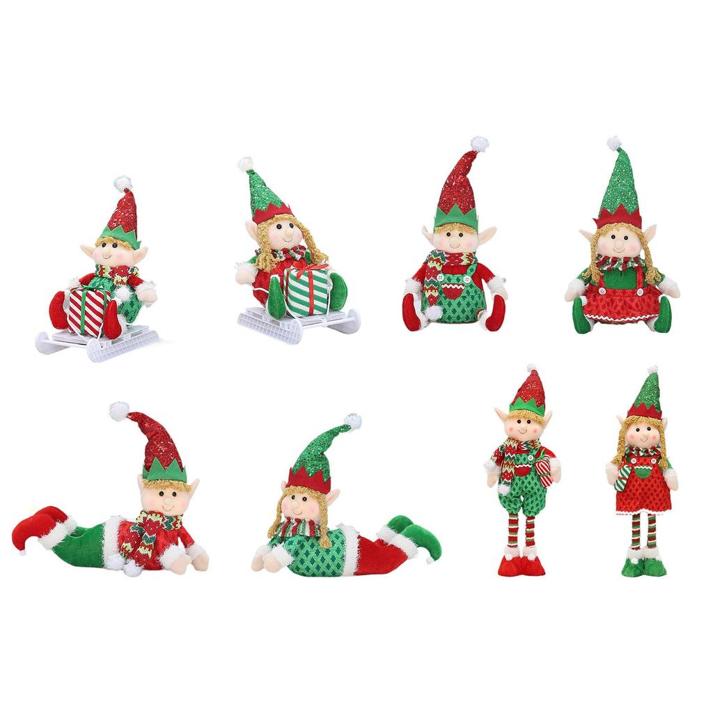 Christmas Elf Doll Display Christmas Desk Ornament for Table Holidays Office