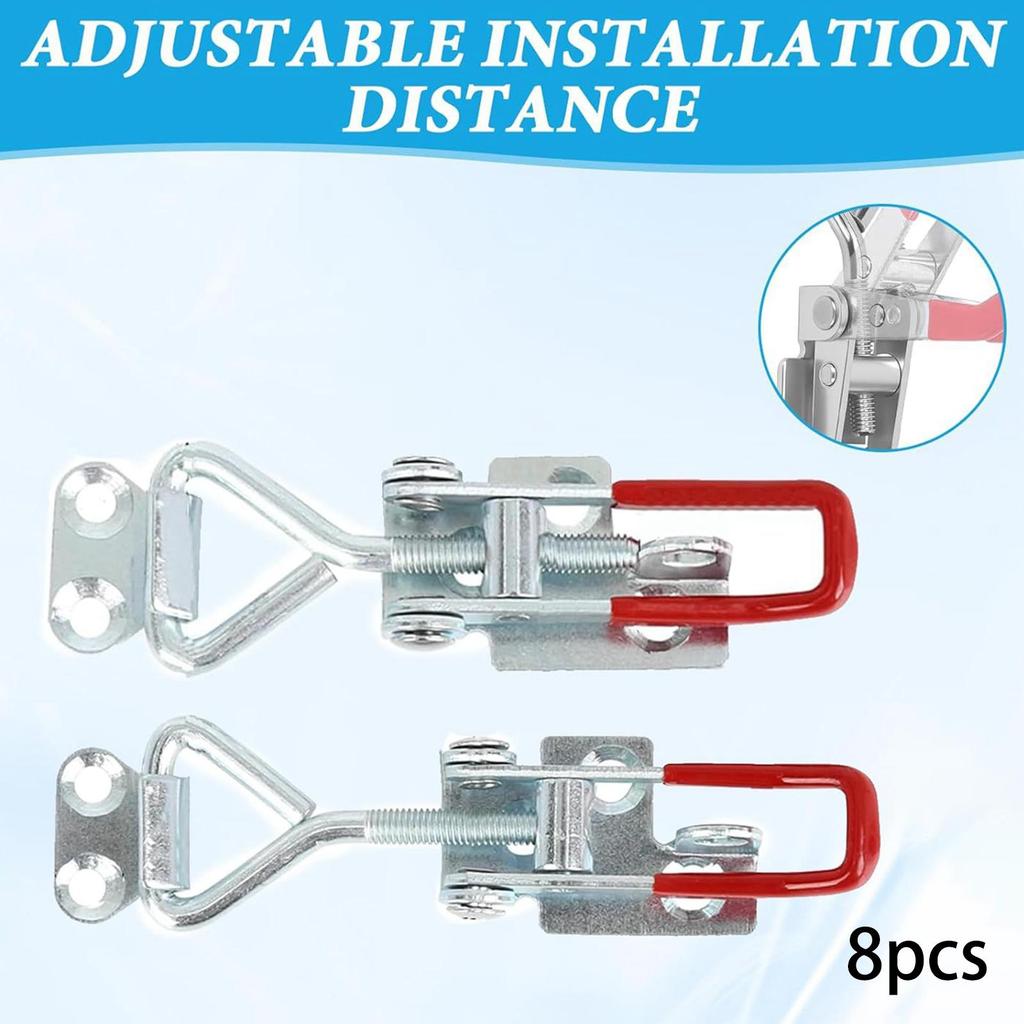 8 Pieces Toggle Latch Clamps Heavy Duty, Hardware Practical, Pull Hasp latches Adjustable for