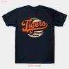 Tigers Classic T Shirt Vintage Washed Top For Everyday Wear Fashion Stylish Breathable Stretched Graphic Designer Clothes