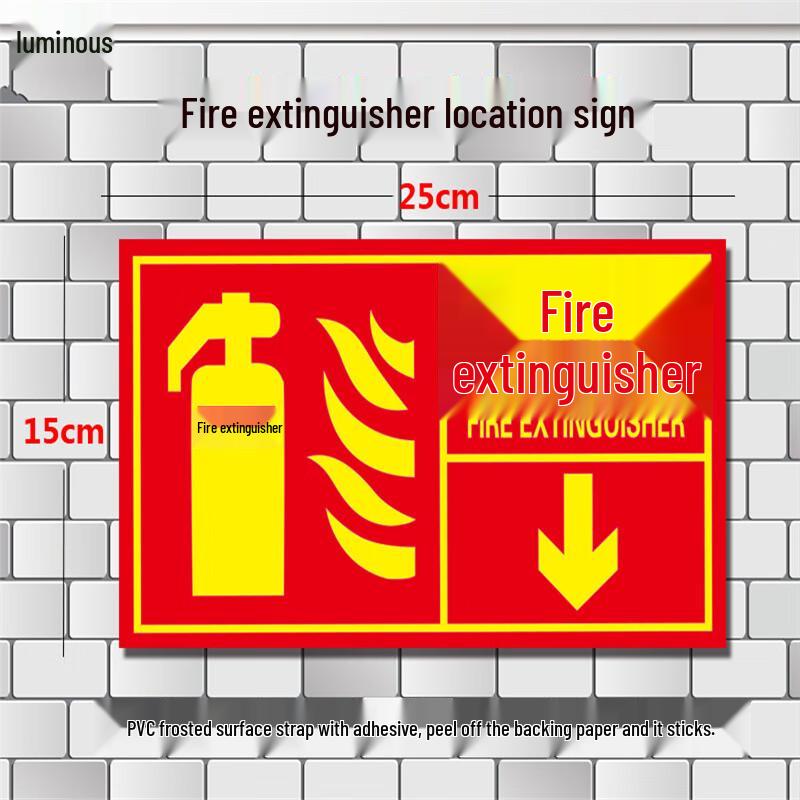 WEZHO Glow-in-the-Dark Fire Extinguisher Safety Sign