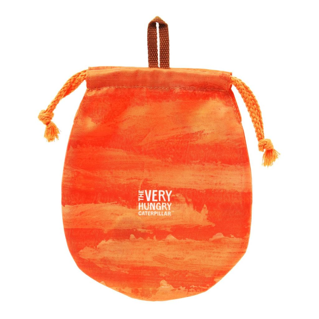 Gakken Staeful Very Hungry Drawstring X H15067 "The Caterpillar" Bag, Approx. 18.5 23cm, Orange,
