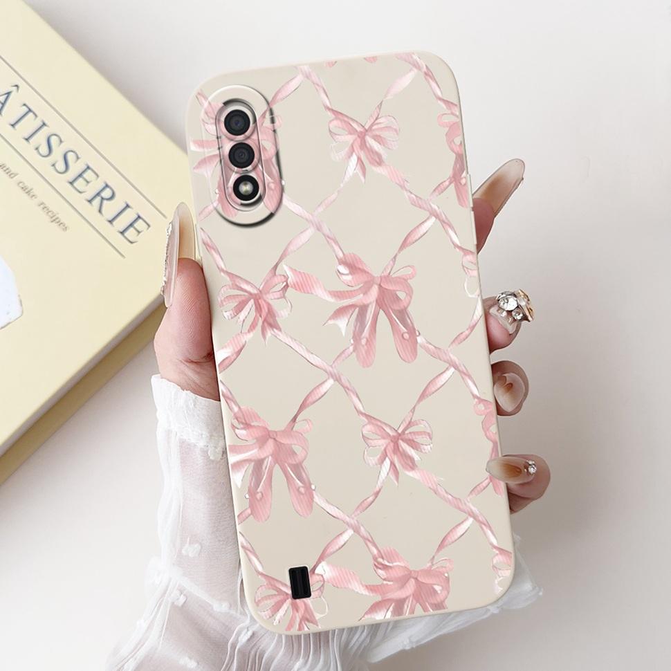 For Samsung Galaxy A01 Case Fashion Flower Painted Cover Soft TPU Matte Phone Case for Samsung A01 GalaxyA01 SM-A015F TPU