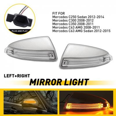 2Pcs Side Mirror Turn Signal Lamp For Mercedes C250 Benz C300 C350 C63 AMG 08-15