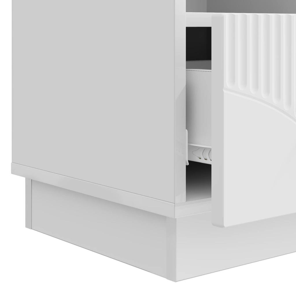 TV Stand High Gloss White 102 x 34.5 x 47 cm Engineered Wood