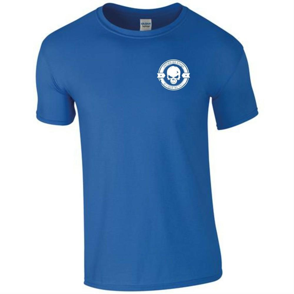 United We Stand T Shirt Pocket Divided We Fall Skull Gym Exercise Unisex Tee Top