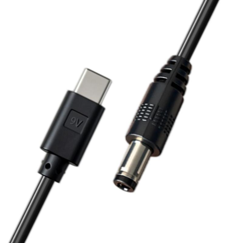 5.5x2.5mm Round End Power Cable with USB C Input, Center Positive Cord for Compatible Equipment, 1 Meter Length