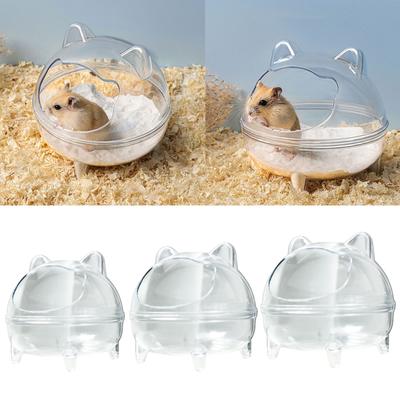 Şeffaf Hamster Kum Banyosu Kabı Geniş Evcil Hayvan Hamster Küveti Gerbiller ve Gine Domuzları için Rahatlık Sağlar