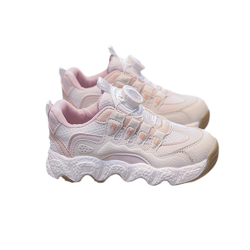Girls' Sports Shoes 2025 Spring and Autumn New Children's Rotating Buckle Girls' Dad Shoes Breathable Medium and Older Children's Casual Shoes