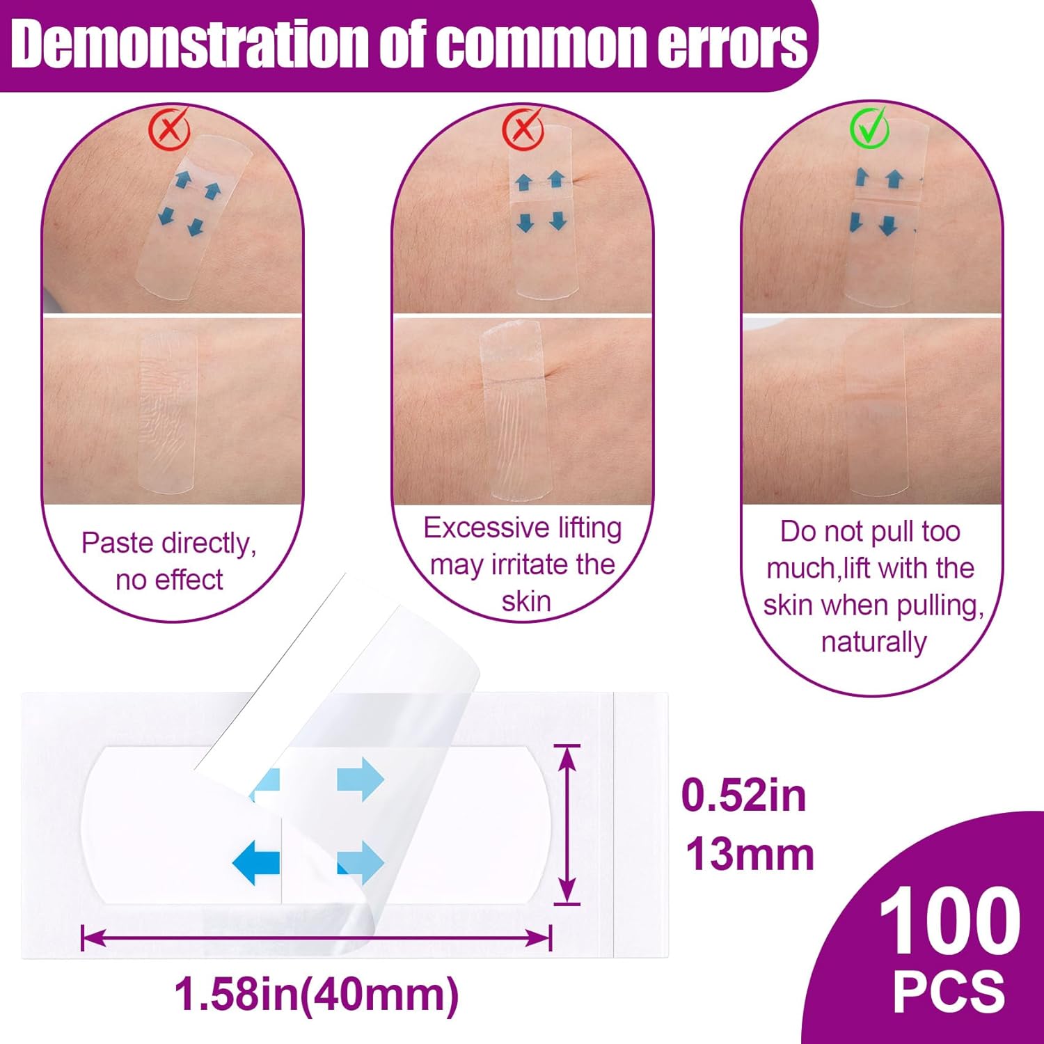 100pcs Invisible Face Lifting Tapes, Waterproof Instant Face Lift Stickers, Breathable Facial Lift Tapes for Eye, Neck Wrinkles, Makeup Facelift Tape