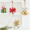 Three-Dimensional Metal Christmas Bowknot Decoration with 2 Iron Bells and Top Hanging Loop for Storefronts and Hotel Lobbies