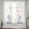 Sweet Baby Elephant Zasłony Okna Salon Tiulowe Zasłony Wystrój Kuchni Dzieci Pokój Zasłony Okna Leczenie