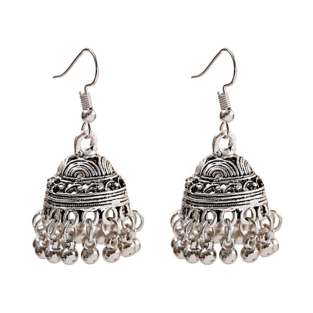 Pendientes Piercing Indian Zircon Jhumka Tassel Earrings Women Accessories Kolczyki Copper Color Earring Trendy Party Ear Rings