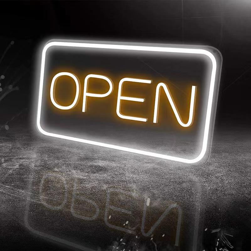 LED Neon Light USB 5V Transparent Acrylic 'Open' Sign for Shops and Businesses