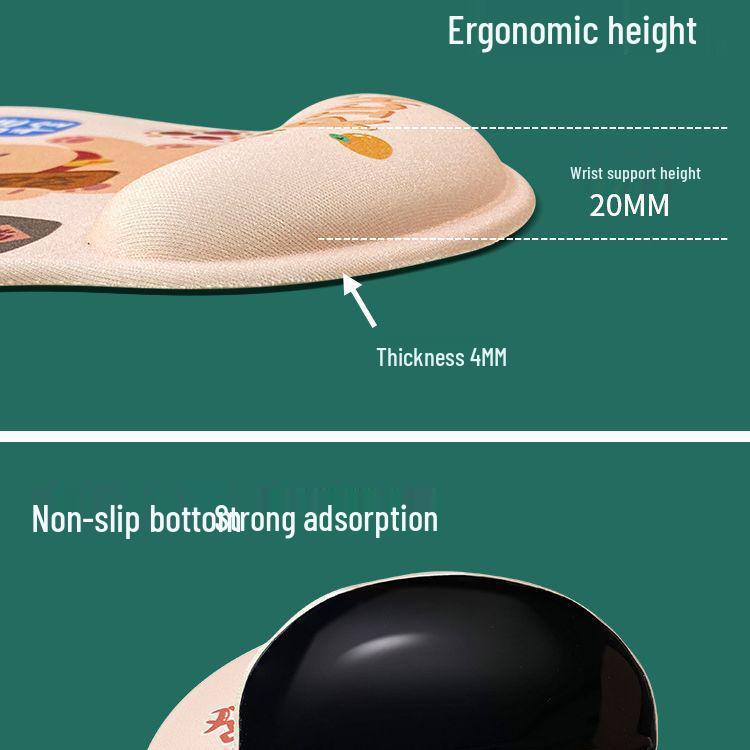 Creative Cartoon Anime Wrist Rest & Mouse Pad - Cute 3D Design for Office