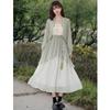 2026 Spring/Summer Retro Chinese Style Han Element Long-Sleeved Cardigan Dress Set