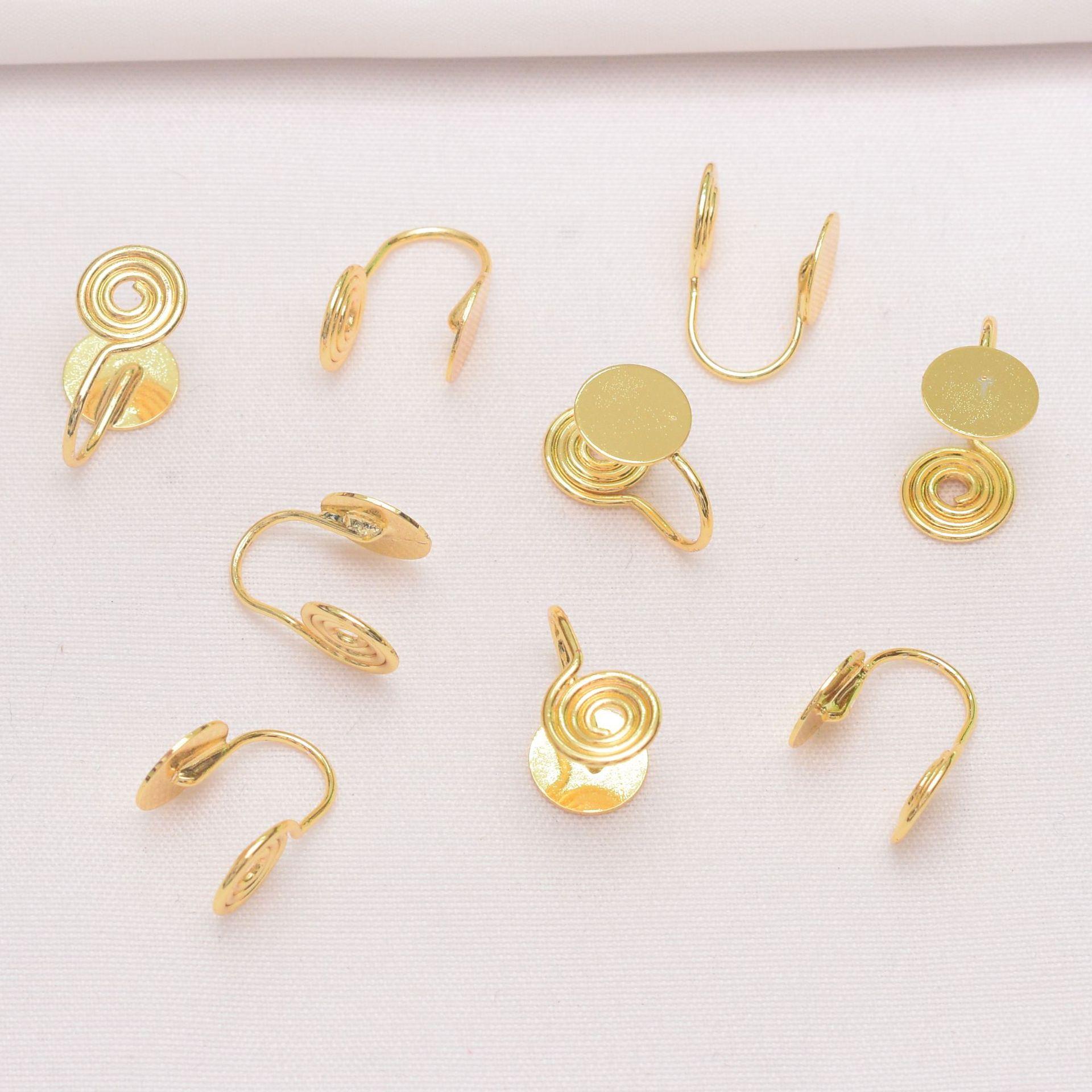 

10 шт. 18-каратного золотого пакета, диск спирали от комаров, сохраняющий цвет, ушные клипсы, аксессуары, конвертер ушных клипс, безболезненные серьги-гвоздики, невидимые уши.