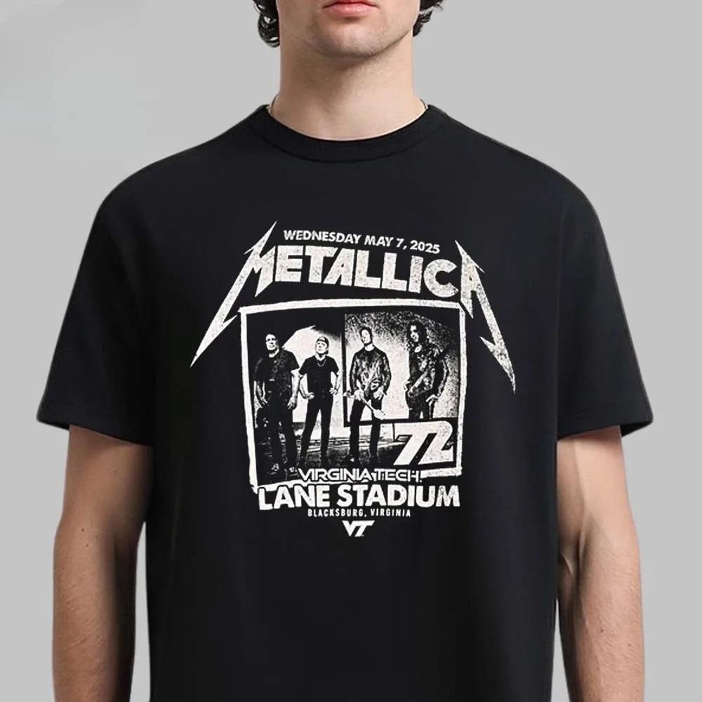 Heavy Metal Band Merallica Global Tour Mercah T-shirt Men Women Oversized Loose Casual Tees Streetwear Harajuku Fashion Cotton Top