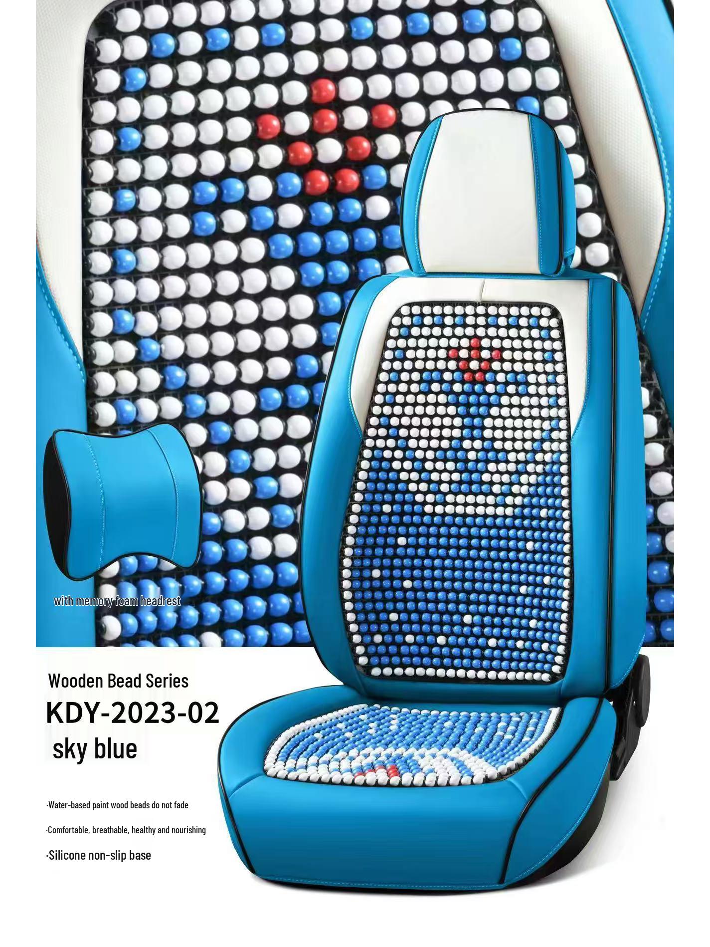 

Подушка на сиденье автомобиля из деревянных бусин в европейском стиле - Универсальный размер для всех сезонов Five-seat Full Set with Headrest