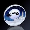 Christmas Snowman Colored Coin Elizabeth Commemorative Medal Silver Coin Christmas Eve Small Gift Tooth Fairy Colored Silver Coin