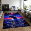1PC Whale leaping under starry galaxy Print Carpet Rug for Living Room Bedroom Sofa Doormat Home Decor Non-slip Floor Mat