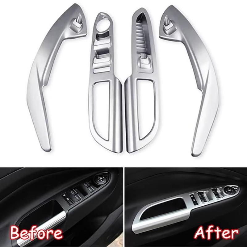 For Ford Escape Kuga LHD 2017 2018  Inner Door Handle Armrest Cover Window Lift Switch Buttons Trims Car Styling Accessories