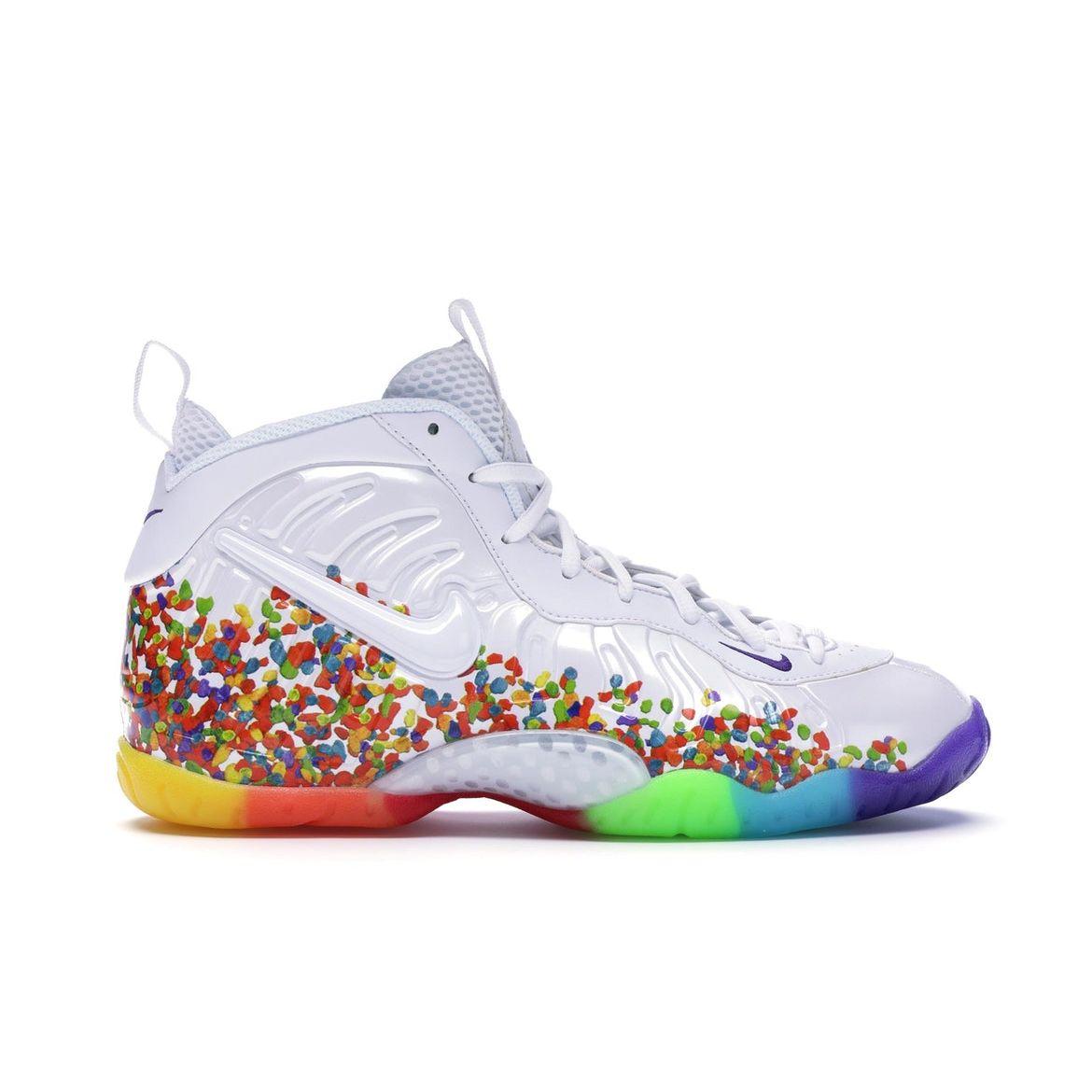 

Кроссовки Nike Little Posite Pro GS Fruity Pebbles белые разноцветные 644792-101