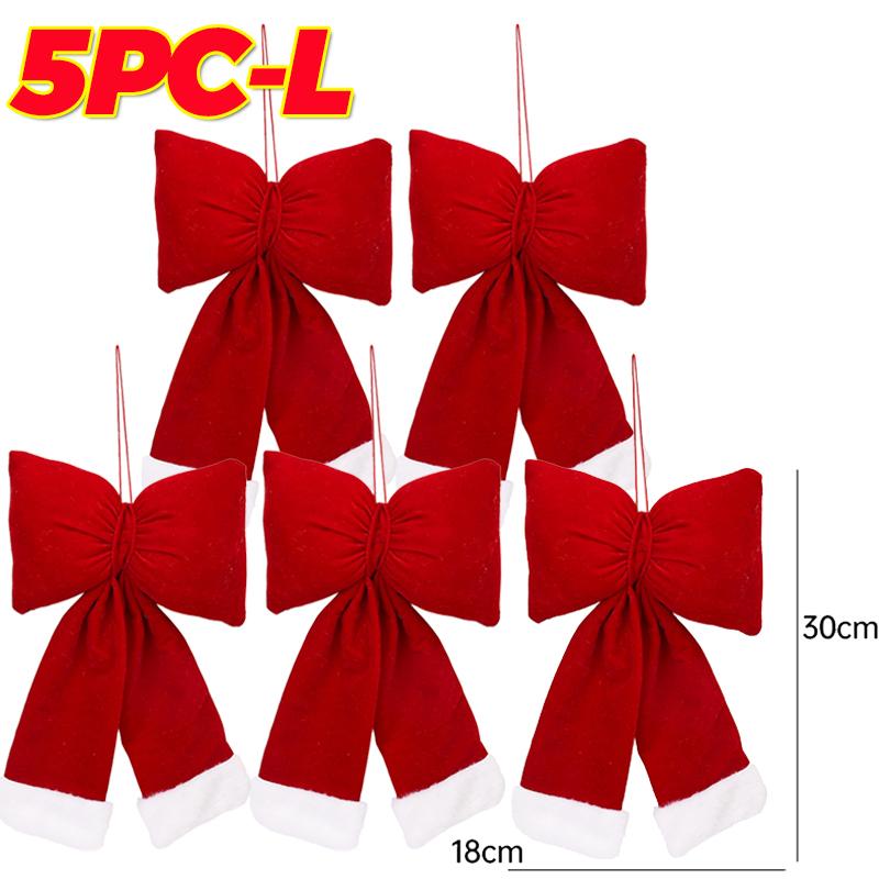 Christmas Red Velvet Bows DIY Wreaths Door Windows Ornaments Xmas Tree Hanging Pendants Home Wedding Party Decoration Supplies