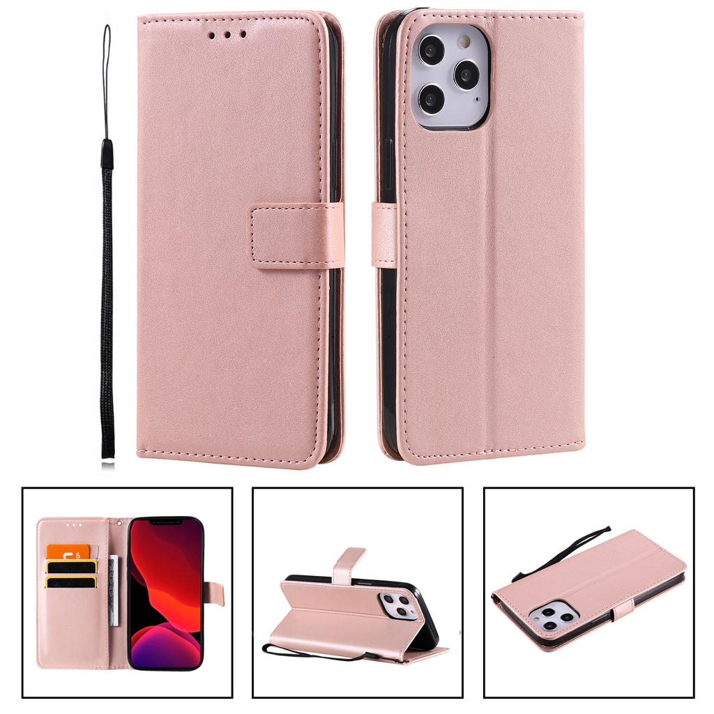 Etui z owczej skóry z litej skóry z klapką na karty z podstawką dla iPhone 15 14 Plus 13 12 11 Pro Max XSMax dla Samsung S23 S22 S21 S20 Ultra Plus Note20Ultra A14