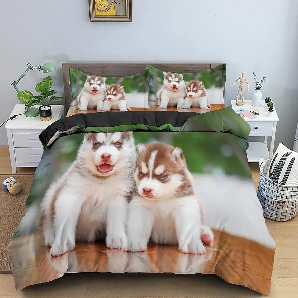 Cute Cats Duvet Cover Puppy Pattern Bedding Set Comforter Covers For Bedroom Twin King Size Soft Quilt Cover Home Textile