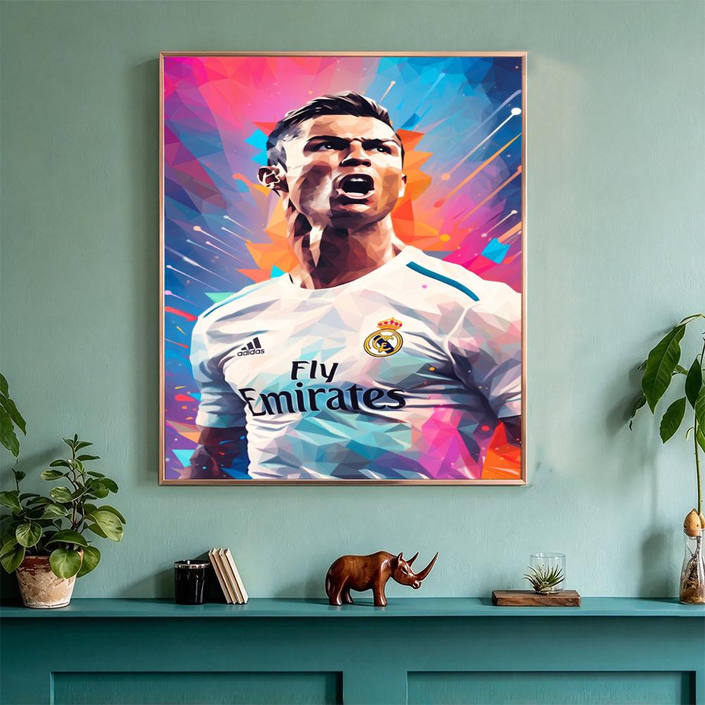 Cristiano Ronaldo 5D Diamond Painting Round Diamond Rhinestones Mosaic Diamond Embroidery Wall Paintings Rhinestones Gift Frameless