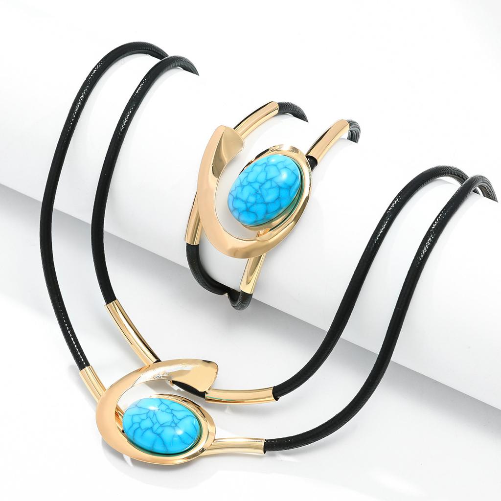 Spiral Snail Acrylic Jewelry Set Ladies Necklace Bracelet Combination