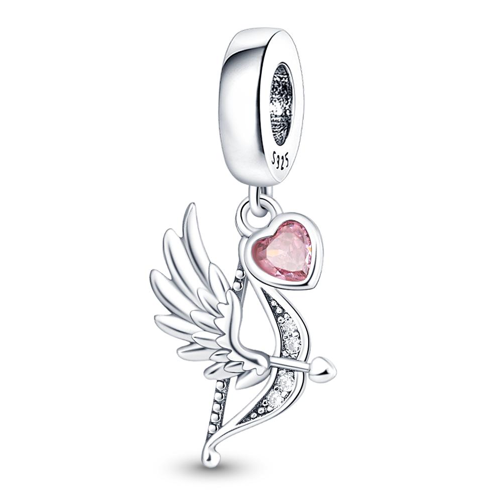 Copper Wings Sister Cross Pendant Charms Fit Original 4Mm Aperture Bracelet Charm Beads Necklace Diy Female Jewelry