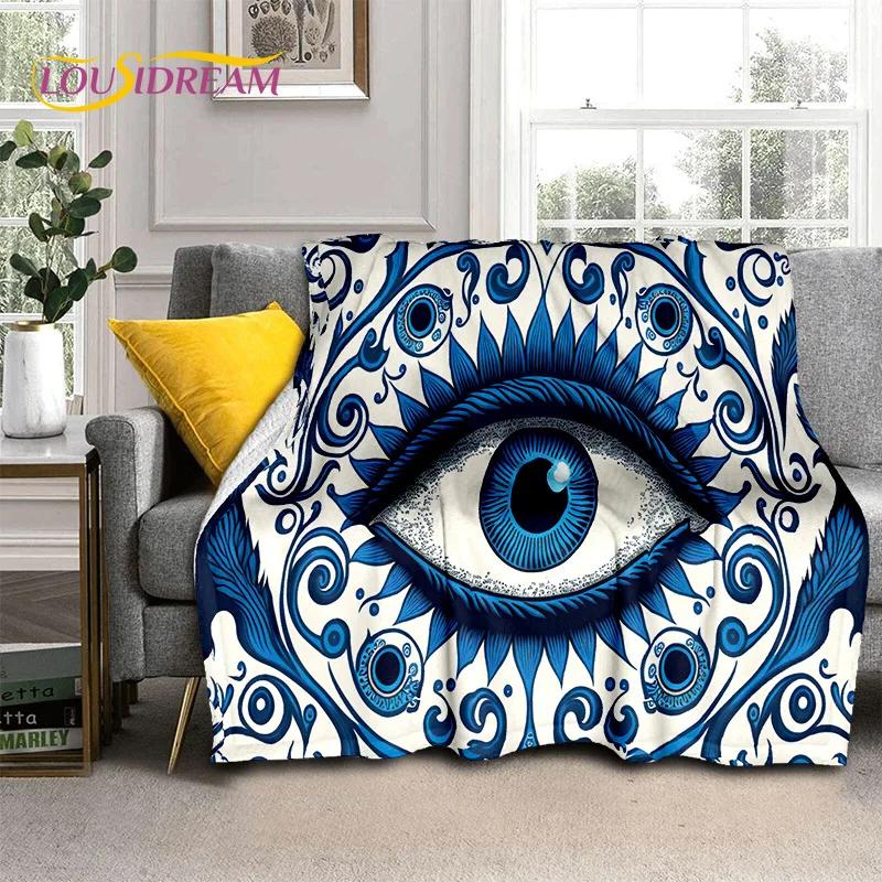 Evil Eye Turkey Blue Nazar Eye of Horus Soft Flannel Blanket for Beds Bedroom Sofa Picnic,Throw Blanket for Outdoor Leisure Gift