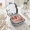 Portable Jewelry Box with Compartment Box with Mirror Small Desktop Organizer  Makeup