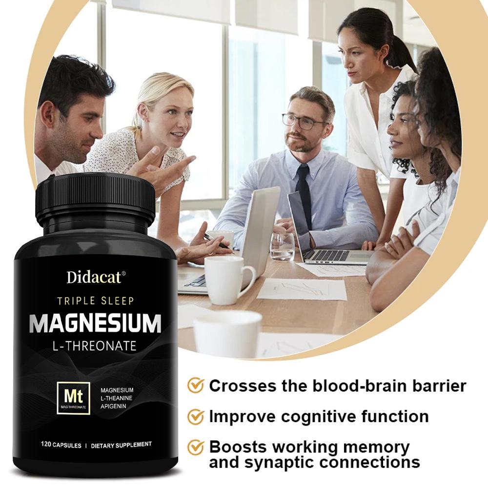 Brain and Nerve Health Capsules L-Magnesium Threonate Regulates Cortisol 120 Capsules