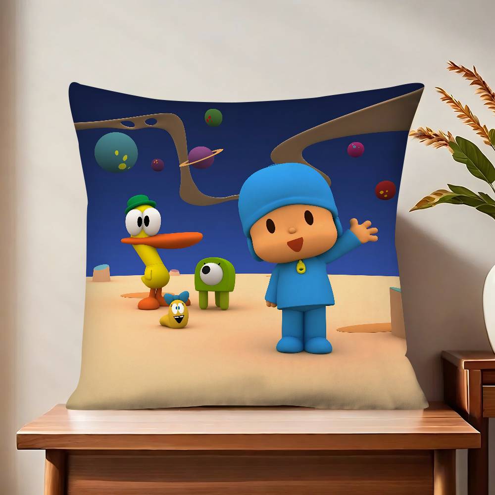 Cartoon P-Pocoyos Cute Pillow Case Fashion Square Pillowcase Bedroom Sofa Room Ins Decoration Leisure Cushion Cover