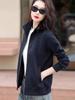 2025 Versatile Women's Stand-up Collar Double Zipper Cardigan: Casual Long Sleeve Sports Jacket