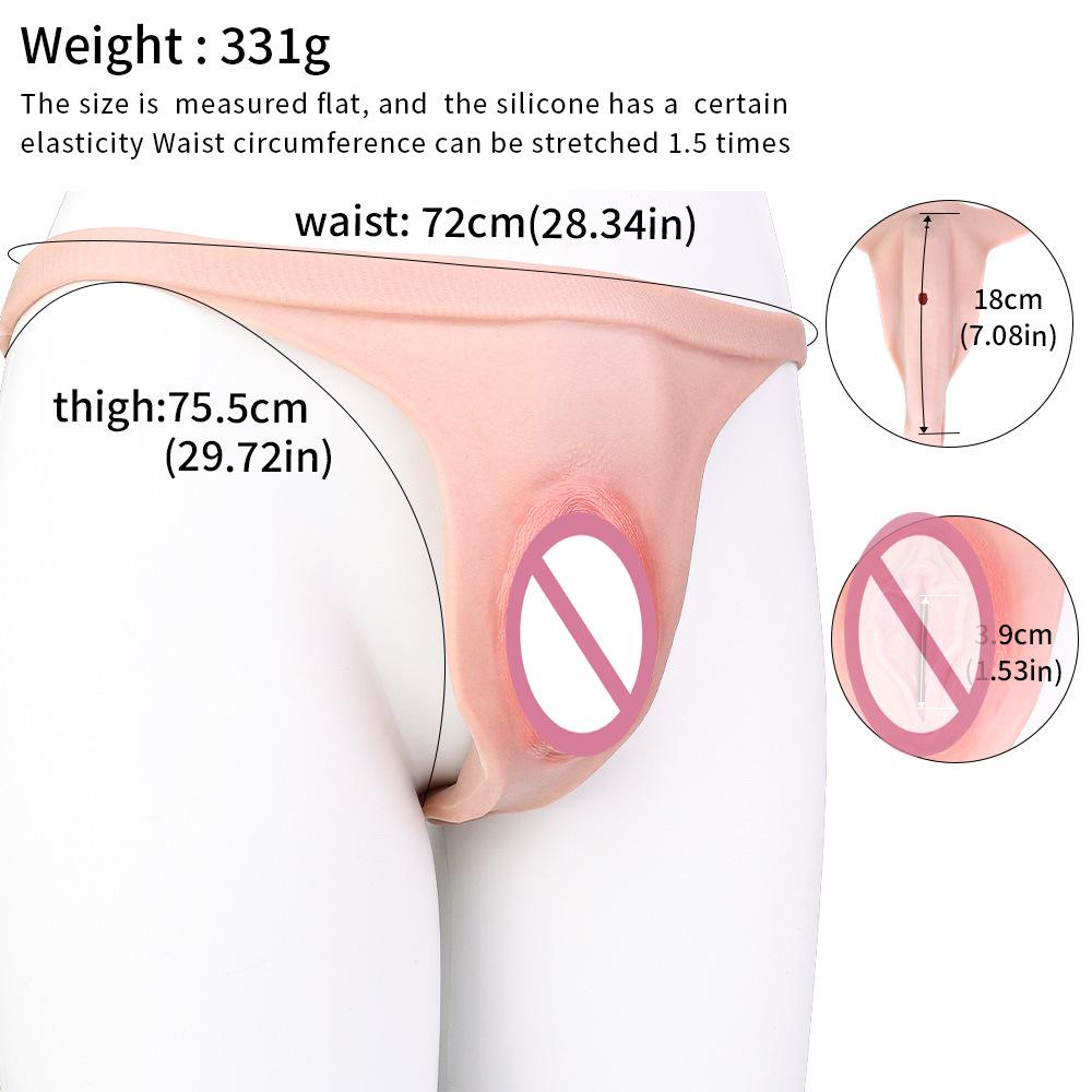 Silicone Wearable Panties with Insertable Vagina for Crossdressing and Couples Play