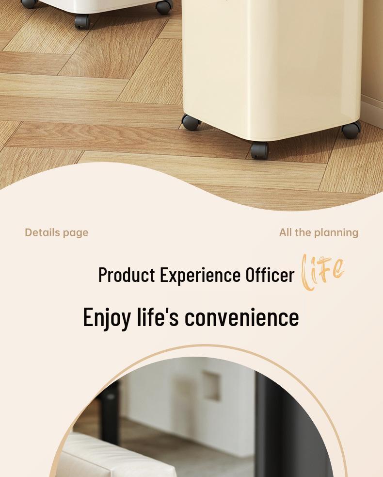Dual-Use Square Trash Can with Wheels - Light Luxury Wastebasket for Kitchen & Bathroom, Large Capacity