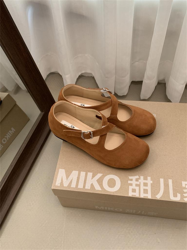 Inner Height Increase Retro Ballet Shoes Children 2025 New Cross Strap Fashion Round Head Mary Jane Single Shoes