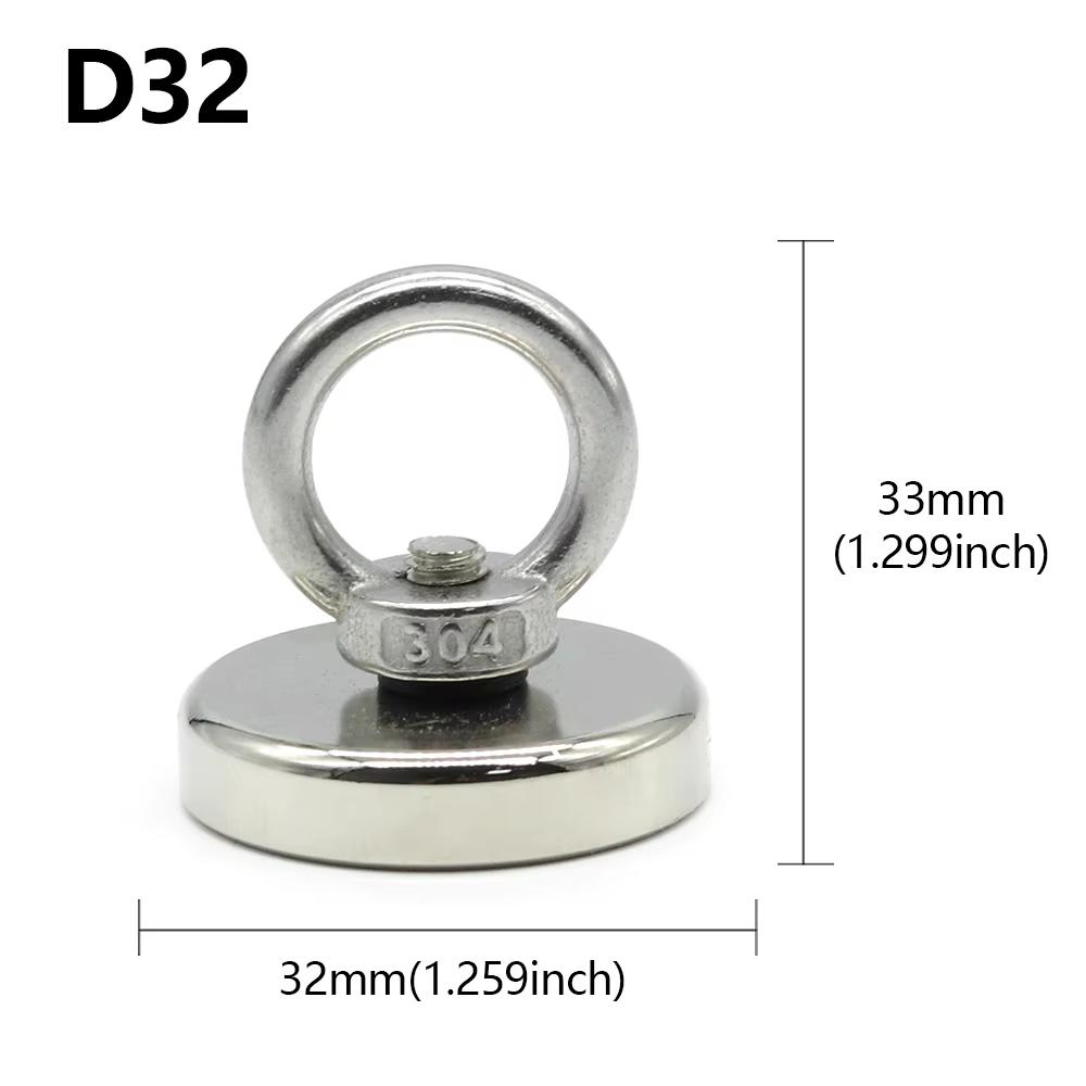 D16-D90mm Super Strong Neodymium Fishing Hook N52 Heavy Duty Magnet Neodymium Magnet with Countersunk Hole Eyebolt