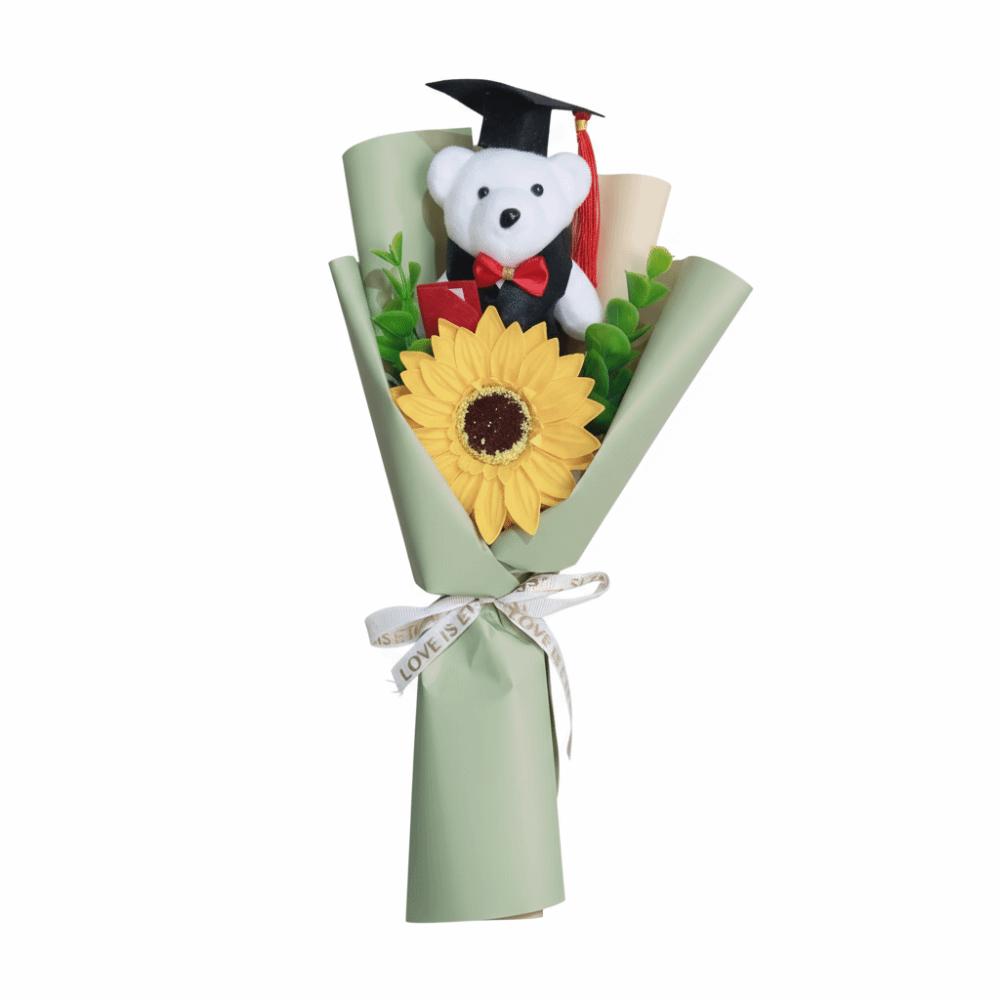 New Sunflower Bear Bouquet Dr.Bear Lovely Bear Graduation Bouquet Graduation Ceremony
